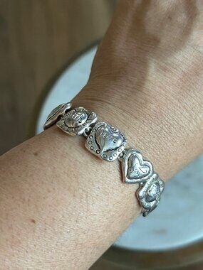Silver Inspirational Toggle Bracelet With Heart & Sun Charms